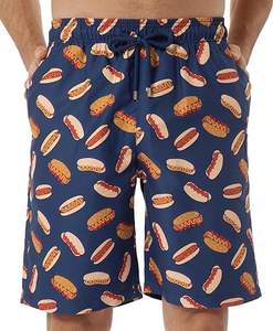 กางเกงว่ายน้ำขาสั้นสำหรับผู้ชายกางเกงว่ายน้ำขาสั้นผ้าโพลีเอสเตอร์แห้งเร็วเป็นมิตรกับสิ่งแวดล้อมพิมพ์ลายแบบเชือกรัด9 "100% ผ้าโพลีเอสเตอร์ - Product Image 3