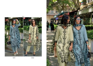 Summer Collection Cambric Cotton with Embroidery Work with <b>Organza</b> Digital Print Dupatta for Online Sale - Product Image 5