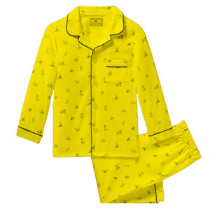 Conjunto de salón Premium para hombres y mujeres, pijama AOP de algodón de manga larga, ropa de dormir con patrón abstracto para verano e invierno - Product Image 3