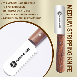 Juego de aseo para perros Flamia ecológico, mango grande de palisandro, cuchillos peladores de madera, cuchillo de cardado de acero inoxidable para Terriers - Product Image 6