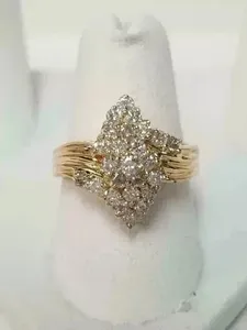 Anillo de Compromiso de Plata 925 con Moissanita Redonda de 2 Quilates para Mujer, Chapado en Oro, para Regalo de Boda, Aniversario o Fiesta - Product Image 4