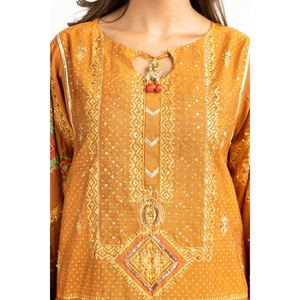 Traje de Verano de 3 Piezas para Mujer, Color Marrón Dorado, Adornado a Mano - Product Image 3