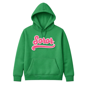 Green Soror Pullover <b>Hoodie</b> Greek Sorority Womens <b>Pink</b> & Green College Sisterhood Stylish Casual <b>Hoodie</b> Apparel - Product Image 3