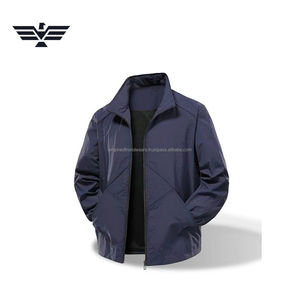 Veste coupe-vent pour homme avec logo personnalisé sur le devant, col montant, légère, en toile, fermeture éclair, décontractée, coupe-vent, XS - Product Image 6