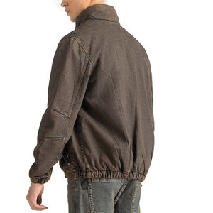 Polyester Insulated <b>Denim</b> Puffer <b>Jacket</b> for Outdoor Activities <b>with</b> Packable Design and High Collar for Wind and Cold Protection - Product Image 4