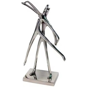 Esculturas de pareja de acero inoxidable de calidad garantizada, ideales como centros de mesa que generan conversación y conexión emocional. - Product Image 2