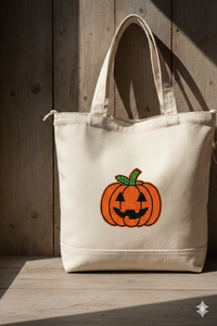 Sacs fourre-tout en toile artisanaux pour Halloween, avec fermeture éclair, motifs fantômes, crânes, cercueils et citrouilles, pour femmes, promotions de fêtes - Product Image 3