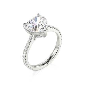 Bague de fiançailles Jeulia en argent sterling plaqué or rose, coupe cœur - Product Image 2