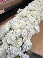 Chemin de table floral artificiel pour mariage, roses et hortensias en soie, arrangement floral pour table, centre de table pour réception, décoration