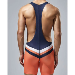 Short athlétique à imprimé géométrique pour homme, coupe ajustée, encolure dégagée, vêtements de sport et de gymnastique - Product Image 3