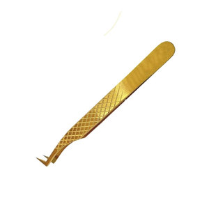 Pinzas de pestañas de longitud regular hechas con material de acero inoxidable Pinzas de pestañas con logotipo completamente personalizadas - Product Image 6