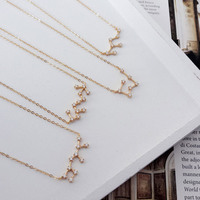 Bas quantité minimale de commande 10 pièces gros charme 12 horoscope bijoux 925 argent sterling zodiaque signe étoile collier
