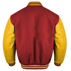 Chaqueta universitaria personalizada, cierre de un solo botón, impermeable, transpirable, grueso, Polar, diseño de dos tonos, lado acanalado - Product Image 2