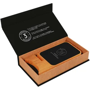 Support sans fil en bambou W16 personnalisé pour les gadgets promotionnels et les batteries externes - Product Image 2