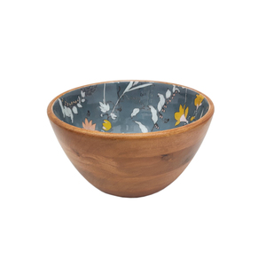 Bol de service en bois d'acacia de forme ronde fini naturel pour la table à manger de cuisine bols de service de nourriture faits à la main en vrac - Product Image 3