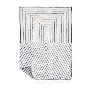 Alfombra suave Beni personalizada a rayas marroquíes, alfombra blanca Beni Ourain, alfombra bereber de lana hecha a mano, tonos negros - Product Image 4