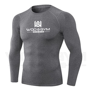 Gran oferta, nueva camiseta de manga larga de compresión para hombre, ropa deportiva de secado rápido para verano, gimnasio, ropa para correr, camisetas Rashguard en blanco - Product Image 5
