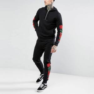 Resplandeciente personalizado bordado francés Terry impreso chándal hombres Sudadera con capucha pantalones de chándal Jogger fabricante parches peso pesado - Product Image 6