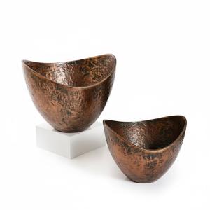 Bol de service ovale en cuivre finition antique pour la maison, les hôtels, les tables, les traiteurs et les cantines, bols de service alimentaire - Product Image 1