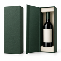 Coffret pliable pour bouteille de vin avec rabat aimanté, calage papier adapté et impression de marque