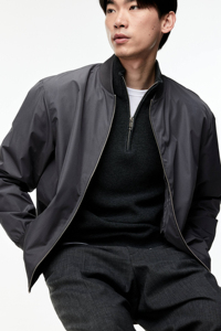 Blouson d'hiver élégant pour homme, tissu imperméable et coupe-vent de haute qualité avec fermeture éclair, blouson léger. - Product Image 2