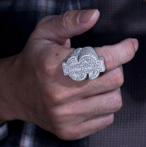 Anillo Moissanite VVS Anillo Moissanite personalizado Anillo Moissanite Hip Hop Anillo Moissanite Anillo para hombres Anillo de moissanite helado Anillo de diamante - Product Image 3