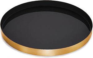 Bandeja esmaltada de Metal Art Deco Meena Finish, bandeja para servir comida con forma elegante para cocina, boda, Ramadán, vajilla de boda elegante - Product Image 5