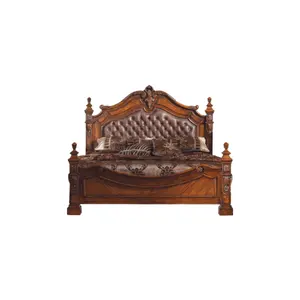 Conception de luxe de haute qualité roi et reine pour ensemble de lit de chambre lit en bois produit Costumiz - Product Image 1