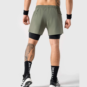 Short de course à double couche pour hommes OEM avec logo personnalisé - Product Image 2