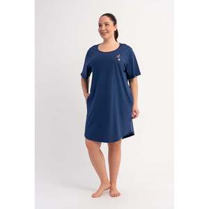 Tunique KADIN P.SUPREM BATTAL XXL à col rond, manches courtes, poches ovales - Bleu marine - Bleu marine - Product Image 1