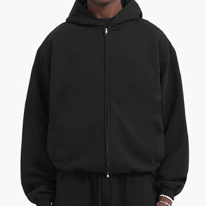 Blank Cotton Heavyweight Unisex Zip Hoodie 500 Gsm Hoodie French Terry Oversized Vintage Zip up Hoodie - Product Image 5