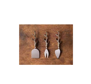 Juego de 3 cuchillos y esparcidores de queso de Metal, Set de acero inoxidable, precio al por mayor, oferta - Product Image 1