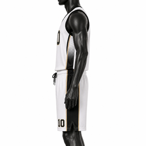 Conjunto de Uniforme de Baloncesto Blanco Personalizado, Jersey y Pantalones Cortos de Malla Transpirable, Ropa Deportiva con Estampado por Sublimación para Hombre - Product Image 5