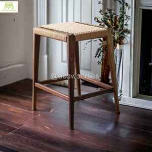 Reposapiés de madera ecológico hecho a mano taburete PEEDA moderno para interior exterior hogar jardín precio al por mayor para apartamento granja - Product Image 1