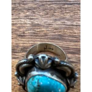Rose Gold Plated Stainless Steel Navajo <b>Turquoise</b> <b>Ring</b> Size 7 - Product Image 5