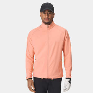 Veste de sport athlétique unisexe légère coupe-vent imperméable à logo personnalisé, extensible dans les 4 sens, col montant, logo sur le devant - Product Image 1