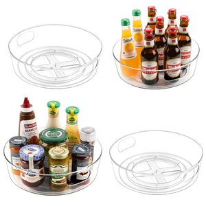 Offre Spéciale monocouche anti-dérapant compartiment plateau tournant organisateur de cuisine 360 degrés rond rotatif étagère à épices paresseux Susan