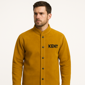 Bền Xây Dựng Ngọn Lửa Chống Chia Da Hàn Áo Khoác Đầy Đủ Tay Áo Bảo Hộ Lao động Snap Đóng Cửa Nhiệt Che Chắn An Toàn Quần Áo - Product Image 2