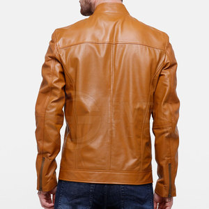 Chaqueta de Invierno de Cuero Genuino para Hombre, de Alta Calidad, Estilo Urbano, con Cuello Alto, Venta al Por Mayor - Product Image 3