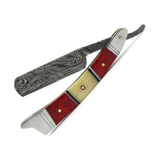 ดามัสกัสมีดโกนคอตรงโกนหนวดมีดโกนสแตนเลสใหม่ที่โกนขนพับได้ลับคมสำหรับร้านตัดผมใบหน้าแบบเปียก - Product Image 5