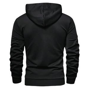 Nuevo transpirable botón Arriba francés Terry Pullover Casual Street Wear sudaderas con capucha para hombres - Product Image 2