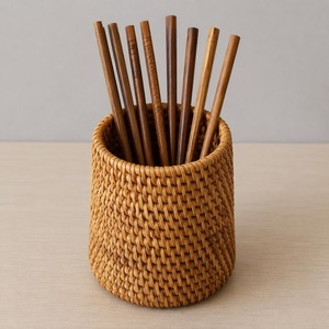 Panier porte-ustensiles en rotin fait main, paniers de rangement faits à la main, rotin naturel, moderne, multifonction, fabriqué au Vietnam - Product Image 2