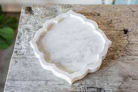 Plateau de service rond en marbre de luxe unique pour restaurant, hôtel et maison plateaux de service couleur or plateaux de service en forme de rond fournitures - Product Image 6