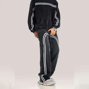 ชุดวอร์มพิมพ์ลายสกรีนและฟอกสี คุณภาพพรีเมียม ผ้าฝ้ายฟลีซ 100% สำหรับผู้ชาย น้ำหนักเบา สไตล์สตรีทแวร์ - Product Image 2