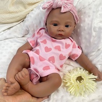 Poupée bébé en silicone platine de 18 pouces, entièrement lavable, peau brune, accessoires de photographie, compagnie thérapeutique, présentation