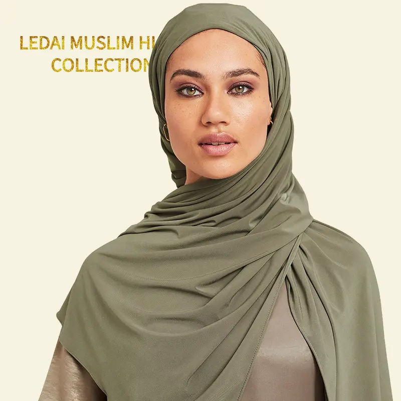 Bufanda Hijab de Lycra para mujeres musulmanas, Hijab de alta calidad, pañuelo elástico étnico, 95%