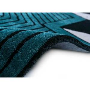 Tapis Kasbah gris et noir en laine et viscose tufté à la main, rectangulaire 4m, motif floral bohème pour la décoration de la maison et du salon, épaisseur 10mm - TNQ-655 - Product Image 5