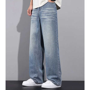 Jeans en denim léger pour homme, taille mi-haute, coupe droite, de haute qualité, élégant, confortable, vêtements de mode, vente en gros, vente chaude - Product Image 1