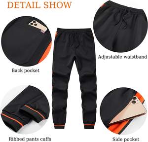 ชุดวอร์มแขนยาวคอตั้ง2ชิ้นสำหรับผู้ชาย,เสื้อแจ็คเก็ตและกางเกงวอร์มมีกระเป๋าข้างสองข้าง - Product Image 5