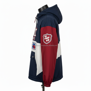 Premium 220GSM Nylon Windbreaker <b>Jacket</b> <b>Lightweight</b> Street Style Color Block Design Custom Embroidery Windbreaker <b>Jacket</b> for man - Product Image 5